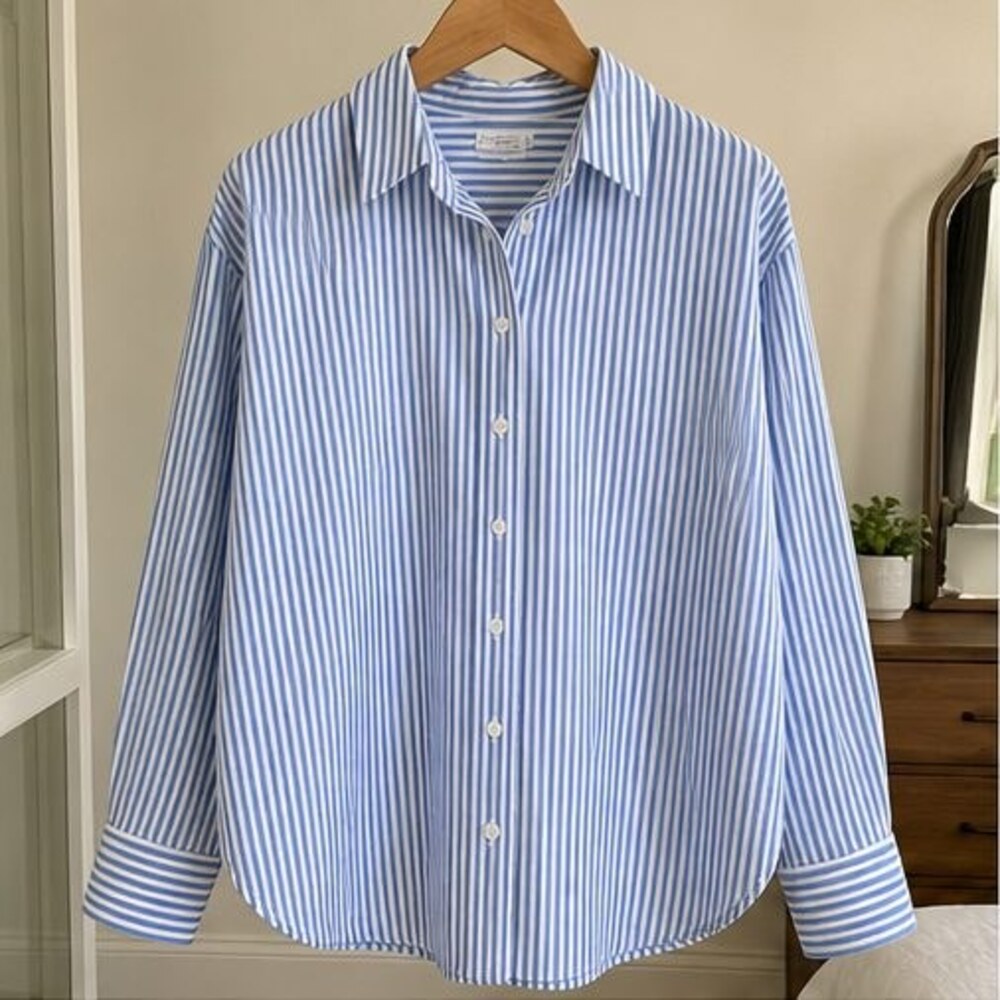 Navy Wrap Blouse
